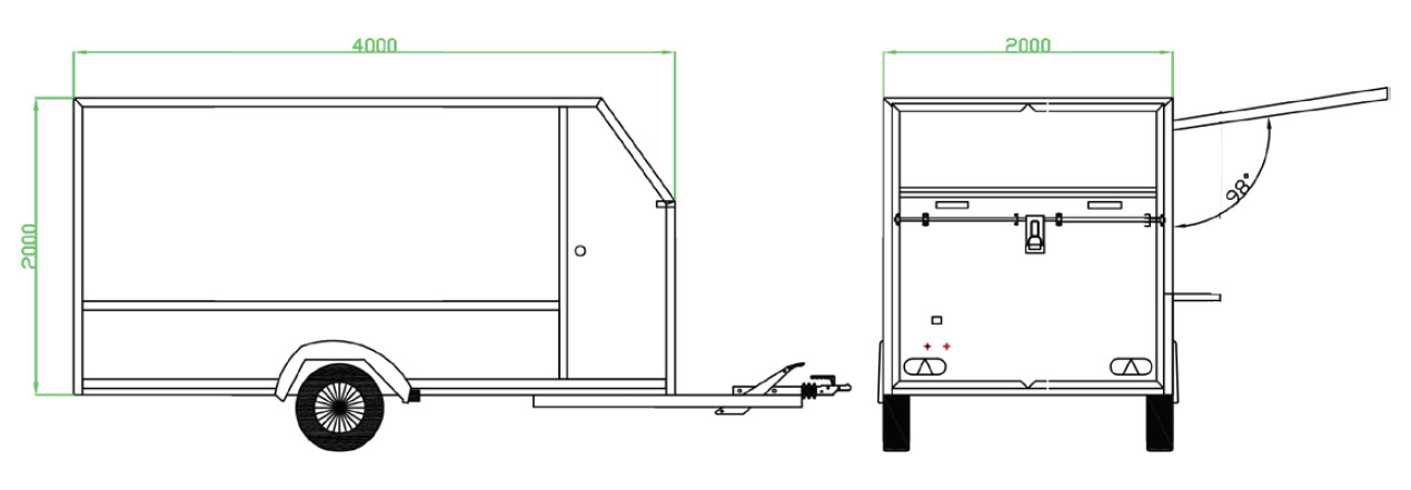 Remolque grande para transportar motos u otros vehiculos Remolque grande caja cerrada para transportar motos